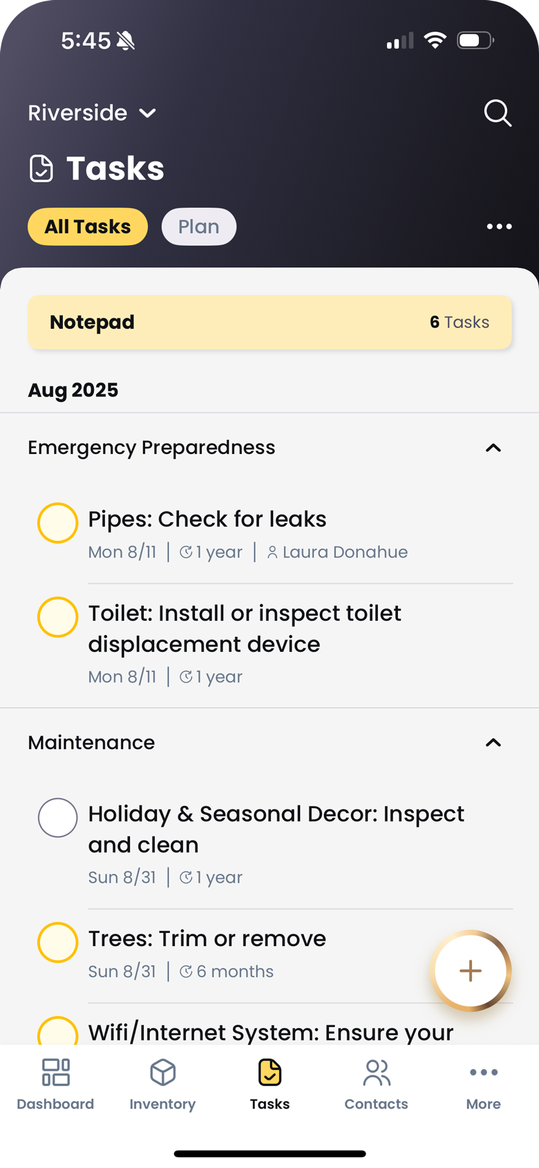 All Tasks Screenshot