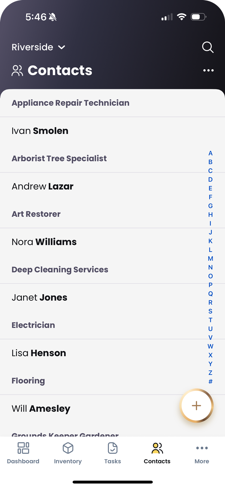 Contacts Screenshot